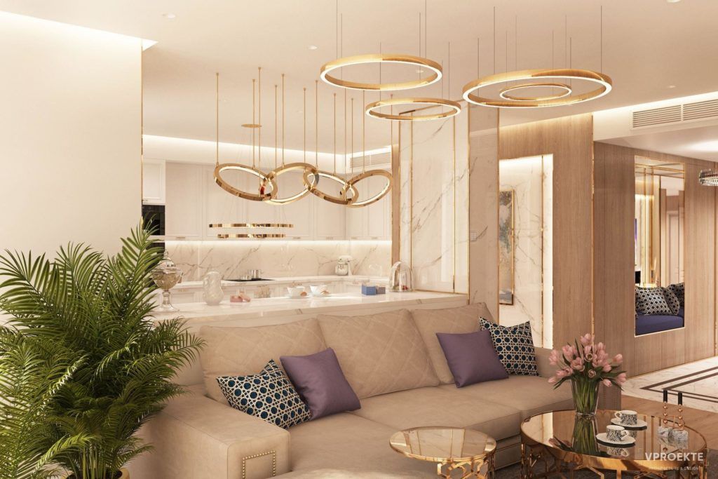 ДИЗАЙН КВАРТИРЫ В “ЖК МОСФИЛЬМОВСКИЙ”, GOLD ACCENT (144 М2)