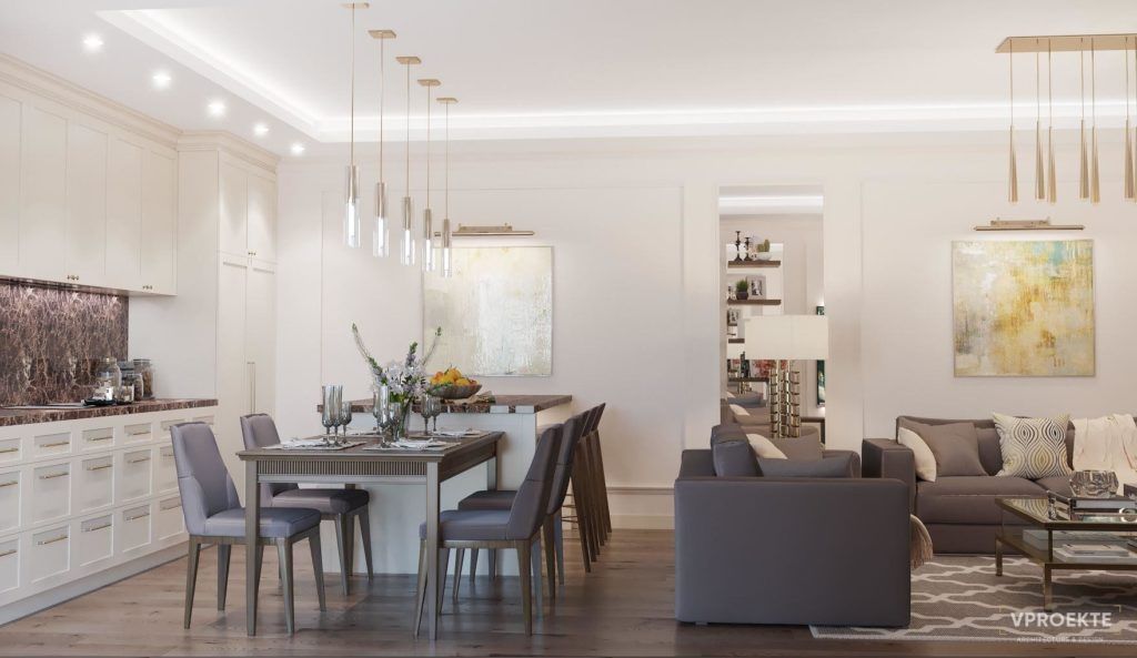 ДИЗАЙН ПРОЕКТ КВАРТИРЫ “ЖК ТРИКОЛОР” (140 М2)