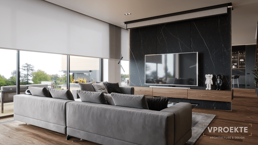 НОВОГОРСК КЛАБ | ДИЗАЙН КОТТЕДЖА В СОВРЕМЕННОМ СТИЛЕ BLACK NATURE