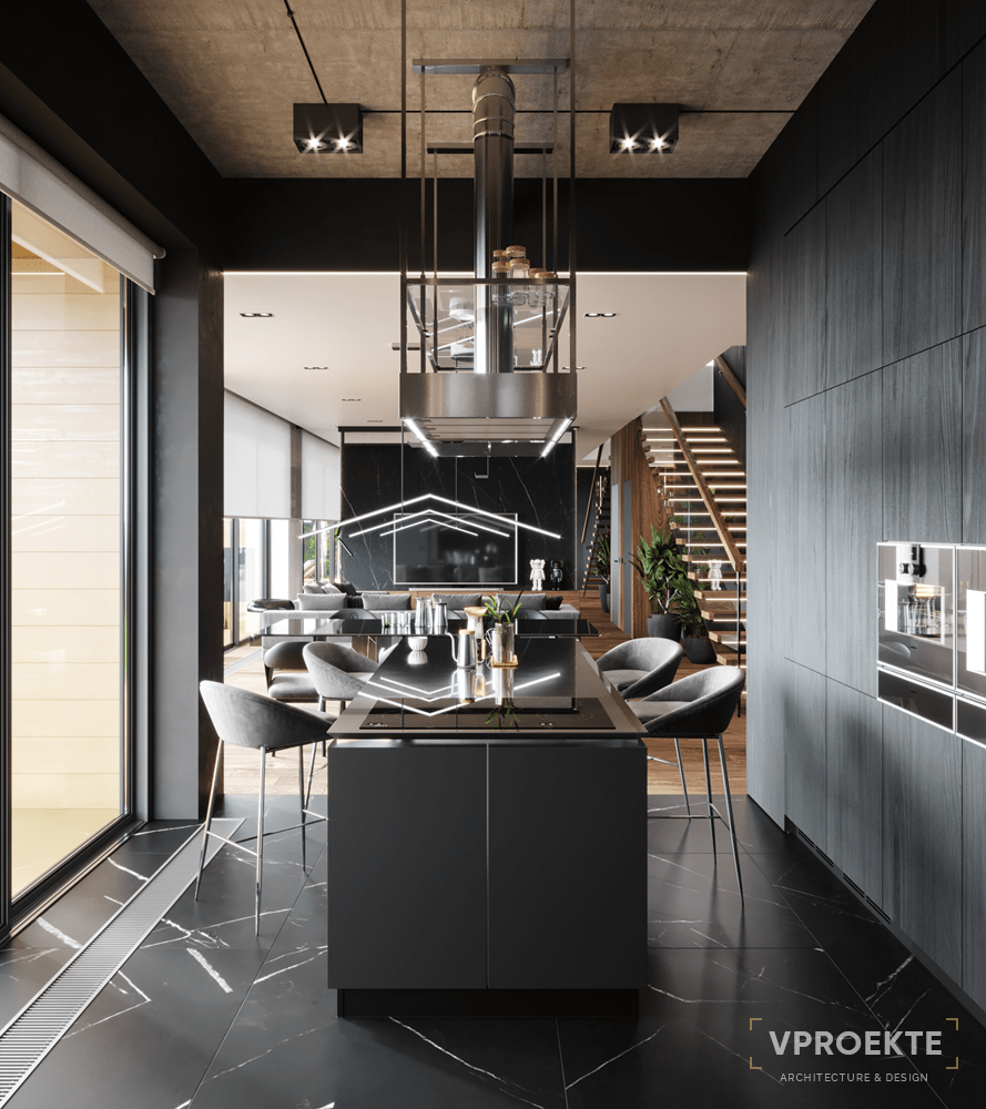 НОВОГОРСК КЛАБ | ДИЗАЙН КОТТЕДЖА В СОВРЕМЕННОМ СТИЛЕ BLACK NATURE