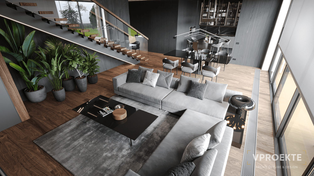 НОВОГОРСК КЛАБ | ДИЗАЙН КОТТЕДЖА В СОВРЕМЕННОМ СТИЛЕ BLACK NATURE