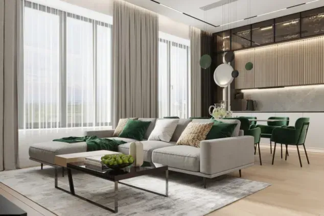 ЖК “СЕРЕБРЯНЫЙ ПАРК” | КВАРТИРА В СОВРЕМЕННОМ СТИЛЕ (121 М2)