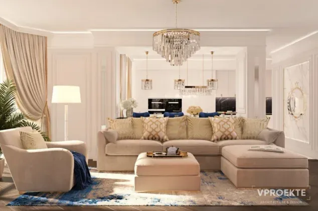 ЖК “МОСФИЛЬМОВСКАЯ 88” | ИНТЕРЬЕР КВАРТИРЫ В СТИЛЕ НЕОКЛАССИКА (138 М2)